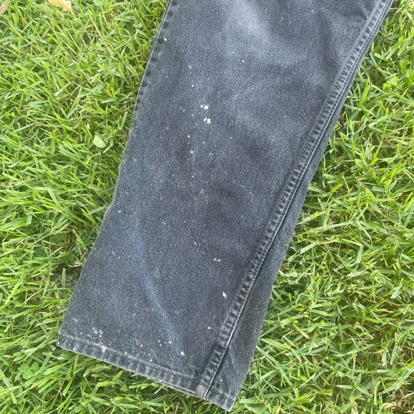 90s Y2K VINTAGE LEVIS 501 DENIM BUTTON FLY BLACK JEANS SPLATTER 36 - Picture 6 of 13